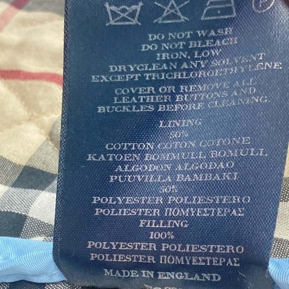 SOLD **   BURBERRY Diamond Quilted Jacket, Nova Check Lining, Light Blue XS - Picture 12 of 15